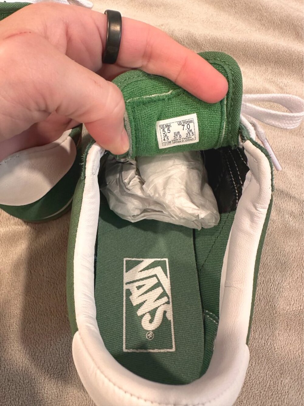 Vans Super Lowpro Fairway Green with Red Sneaker women's 7 and 8 - Picture 7 of 9